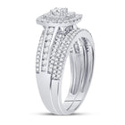 14kt White Gold Radiant Brilliance Bridal Wedding Ring Band Set - Splendid Jewellery
