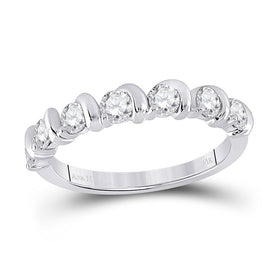 14kt White Gold Radiant Brilliance Diamond Band - Top View