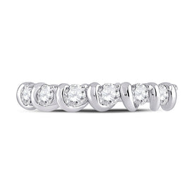 14kt White Gold Radiant Brilliance Diamond Band - Front View