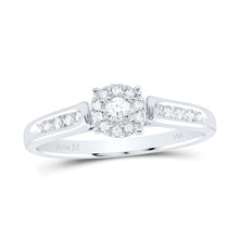 Load image into Gallery viewer, 14kt White Gold Radiant Brilliance Diamond Bridal Wedding Ring Top View from Splendid Jewellery