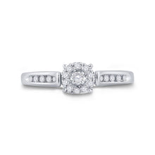 Load image into Gallery viewer, 14kt White Gold Radiant Brilliance Diamond Bridal Wedding Ring Front View from Splendid Jewellery