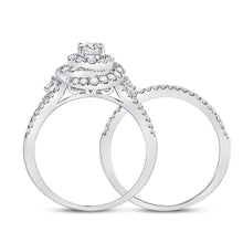 Load image into Gallery viewer, 14kt White Gold Radiant Brilliance Wedding Ring Band Set - Splendid Jewellery