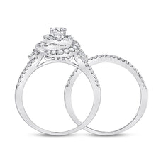 Load image into Gallery viewer, 14kt White Gold Radiant Brilliance Wedding Ring Band Set - Second Side View