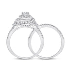 14kt White Gold Radiant Brilliance Wedding Ring Band Set - Second Side View