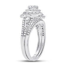 Load image into Gallery viewer, 14kt White Gold Radiant Brilliance Wedding Ring Band Set - Side View