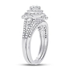 14kt White Gold Radiant Brilliance Wedding Ring Band Set - Side View