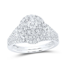 Load image into Gallery viewer, 14kt White Gold Radiant Brilliance Wedding Ring Band Set - Top View