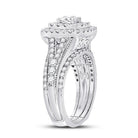 14kt White Gold Radiant Brilliance Wedding Ring Band Set - Splendid Jewellery