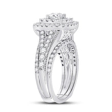 Load image into Gallery viewer, 14kt White Gold Radiant Brilliance Wedding Ring Band Set - Splendid Jewellery