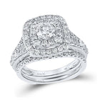 14kt White Gold Radiant Brilliance Wedding Ring Band Set - Splendid Jewellery