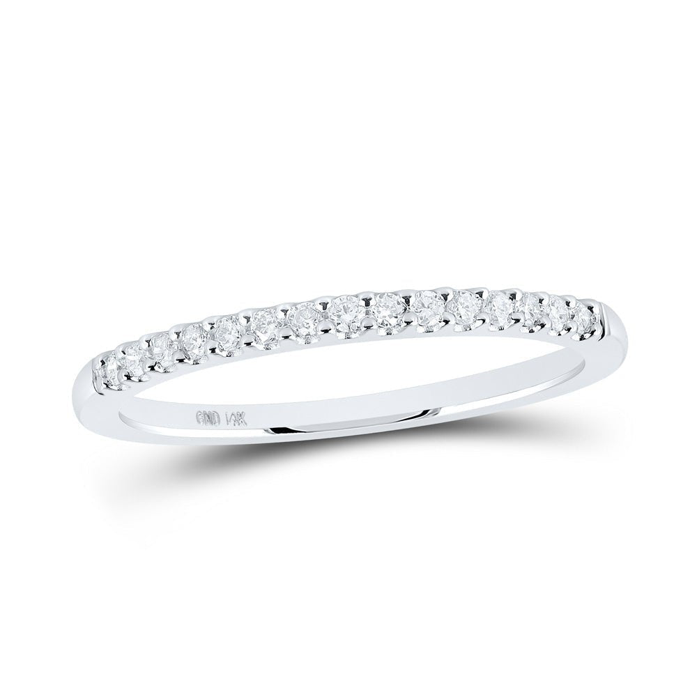 14kt White Gold Radiant Diamond Band Ring: A Captivating Sparkle of Elegance - Splendid Jewellery