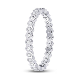 14kt White Gold Radiant Diamond Band Ring | Splendid Jewellery - Splendid Jewellery