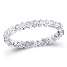 14kt White Gold Radiant Diamond Band Ring | Splendid Jewellery - Splendid Jewellery
