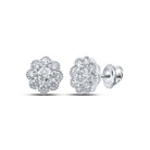14kt White Gold Radiant Diamond Blossom Earrings - Splendid Jewellery