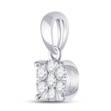 Load image into Gallery viewer, 14kt White Gold Radiant Diamond Blossom Pendant - 1/5 Cttw - Splendid Jewellery