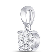 Load image into Gallery viewer, 14kt White Gold Radiant Diamond Blossom Pendant - 1/5 Cttw  Side View from Splendid Jewellery