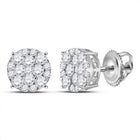 14kt White Gold Radiant Diamond Cluster Earrings - A Dazzling Masterpiece - Splendid Jewellery