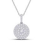 14kt White Gold Radiant Diamond Cluster Pendant - 1/2 Carat of Brilliance - Splendid Jewellery