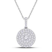 Load image into Gallery viewer, 14kt White Gold Radiant Diamond Cluster Pendant - 1/2 Carat of Brilliance - Top View
