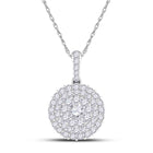 14kt White Gold Radiant Diamond Cluster Pendant - 1/2 Carat of Brilliance - Top View