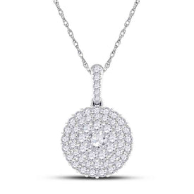 14kt White Gold Radiant Diamond Cluster Pendant - 1/2 Carat of Brilliance - Top View