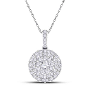 14kt White Gold Radiant Diamond Cluster Pendant - 1/2 Carat of Brilliance - Splendid Jewellery