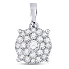 14kt White Gold Radiant Diamond Cluster Pendant - Splendid Jewellery
