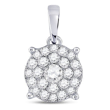 Load image into Gallery viewer, 14kt White Gold Radiant Diamond Cluster Pendant - Splendid Jewellery