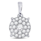 14kt White Gold Radiant Diamond Cluster Pendant - Splendid Jewellery