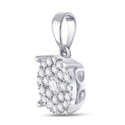 14kt White Gold Radiant Diamond Cluster Pendant - Splendid Jewellery