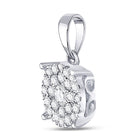 14kt White Gold Radiant Diamond Cluster Pendant - Splendid Jewellery