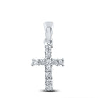 14kt White Gold Radiant Diamond Cross Pendant - Splendid Jewellery