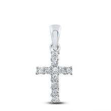 Load image into Gallery viewer, 14kt White Gold Radiant Diamond Cross Pendant - Splendid Jewellery
