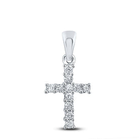 14kt White Gold Radiant Diamond Cross Pendant - Splendid Jewellery