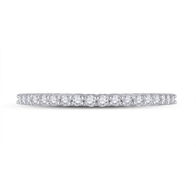 14kt White Gold Radiant Diamond Eternity Wedding Band - A Timeless Symbol of Love and Elegance - Front View