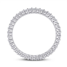 Load image into Gallery viewer, 14kt White Gold Radiant Diamond Eternity Wedding Band - A Timeless Symbol of Love and Elegance - Side View