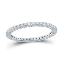 Load image into Gallery viewer, 14kt White Gold Radiant Diamond Eternity Wedding Band - A Timeless Symbol of Love and Elegance - Top View