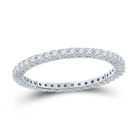 14kt White Gold Radiant Diamond Eternity Wedding Band - A Timeless Symbol of Love and Elegance - Top View
