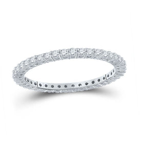 14kt White Gold Radiant Diamond Eternity Wedding Band - A Timeless Symbol of Love and Elegance - Top View