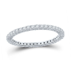 14kt White Gold Radiant Diamond Eternity Wedding Band - A Timeless Symbol of Love and Elegance - Splendid Jewellery