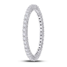 Load image into Gallery viewer, 14kt White Gold Radiant Diamond Eternity Wedding Band - A Timeless Symbol of Love and Elegance - Second Side View