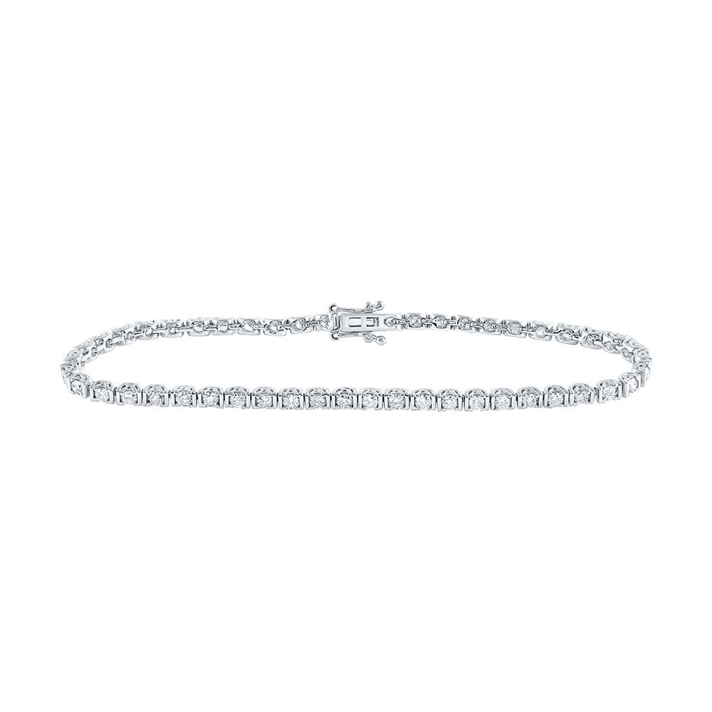14kt White Gold Radiant Diamond Tennis Bracelet - 2 Carat Total Weight - Splendid Jewellery - Splendid Jewellery