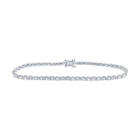 14kt White Gold Radiant Diamond Tennis Bracelet - 2 Carat Total Weight - Splendid Jewellery - Splendid Jewellery