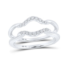 Load image into Gallery viewer, 14kt White Gold Radiant Diamond Wrap Enhancer Wedding Band 1/5 Cttw - Splendid Jewellery