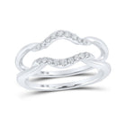 14kt White Gold Radiant Diamond Wrap Enhancer Wedding Band 1/5 Cttw - Splendid Jewellery