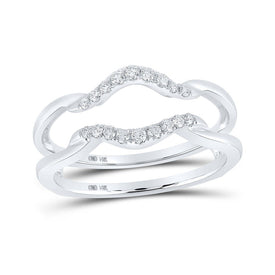 14kt White Gold Radiant Diamond Wrap Enhancer Wedding Band 1/5 Cttw - Splendid Jewellery