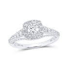 14kt White Gold Radiant Love Diamond Halo Bridal Wedding Engagement Ring 1 Cttw - Splendid Jewellery