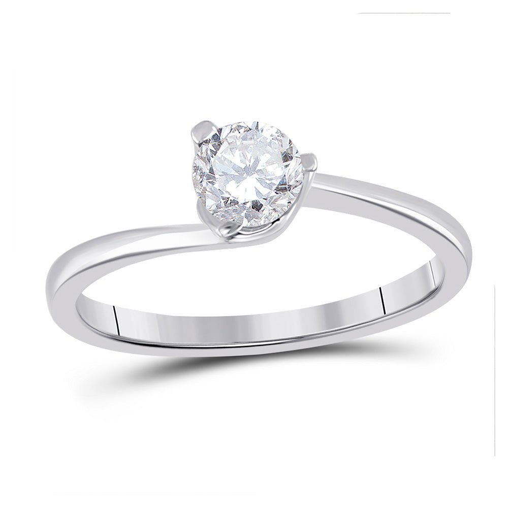 14kt White Gold Radiant Love Diamond Solitaire Bridal Wedding Engagement Ring 1/2 Cttw - Splendid Jewellery