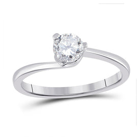 14kt White Gold Radiant Love Diamond Solitaire Bridal Wedding Engagement Ring 1/2 Cttw - Splendid Jewellery