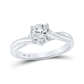 14kt White Gold Radiant Love Diamond Solitaire Bridal Wedding Engagement Ring 1/2 Cttw - Splendid Jewellery